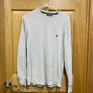 Polo long sleeve thermal gray top size M